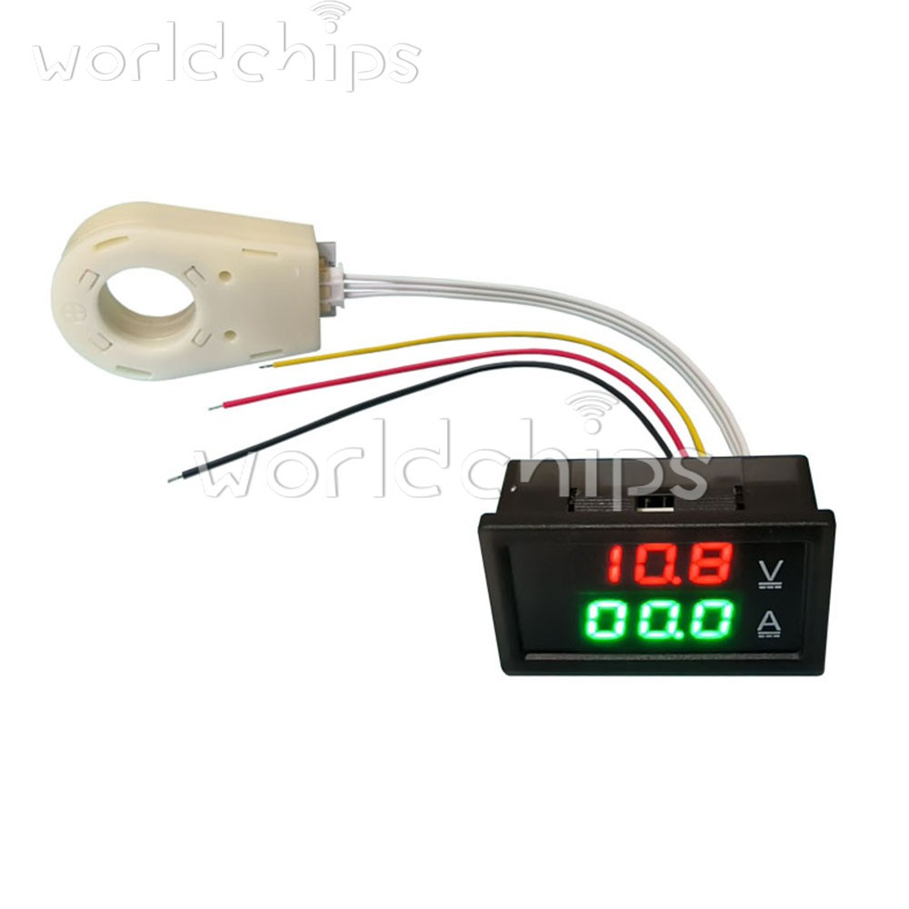 DC0-300V 50/100/200/400A Digital Current Voltage Meter Hall Ammeter Voltmeter
