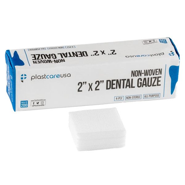 Dental Gauze 2×2 , 4 Ply Non Woven PGH2204 PlastCare 5000pcs (1Case)