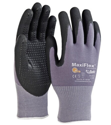 3 PR 34-844 MaxiFlex Nitrile Grip Foam Dotted Palm Coated PROTECTIVE WORK GLOVES