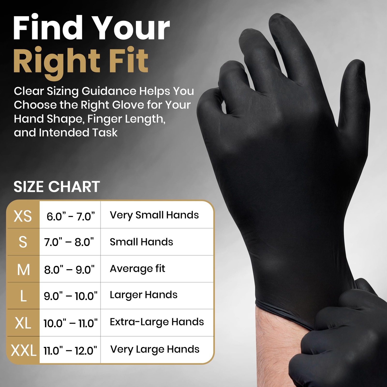 50Pk 6 Mil Black Nitrile Gloves Heavy Duty Disposable Mechanic Food Prep XSmall