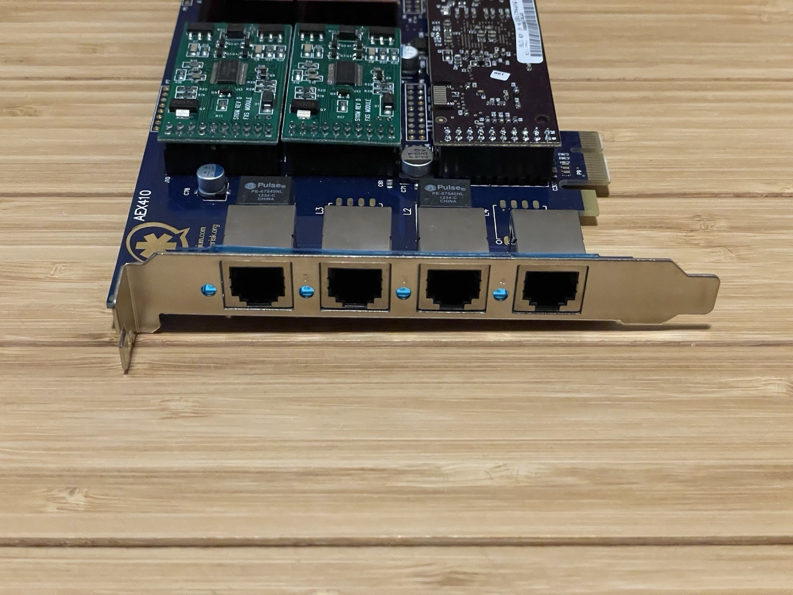 Digium AEX410 4-Port TDM PCIe Card, 4x S100M, 2x X100M, 5VPMADT032