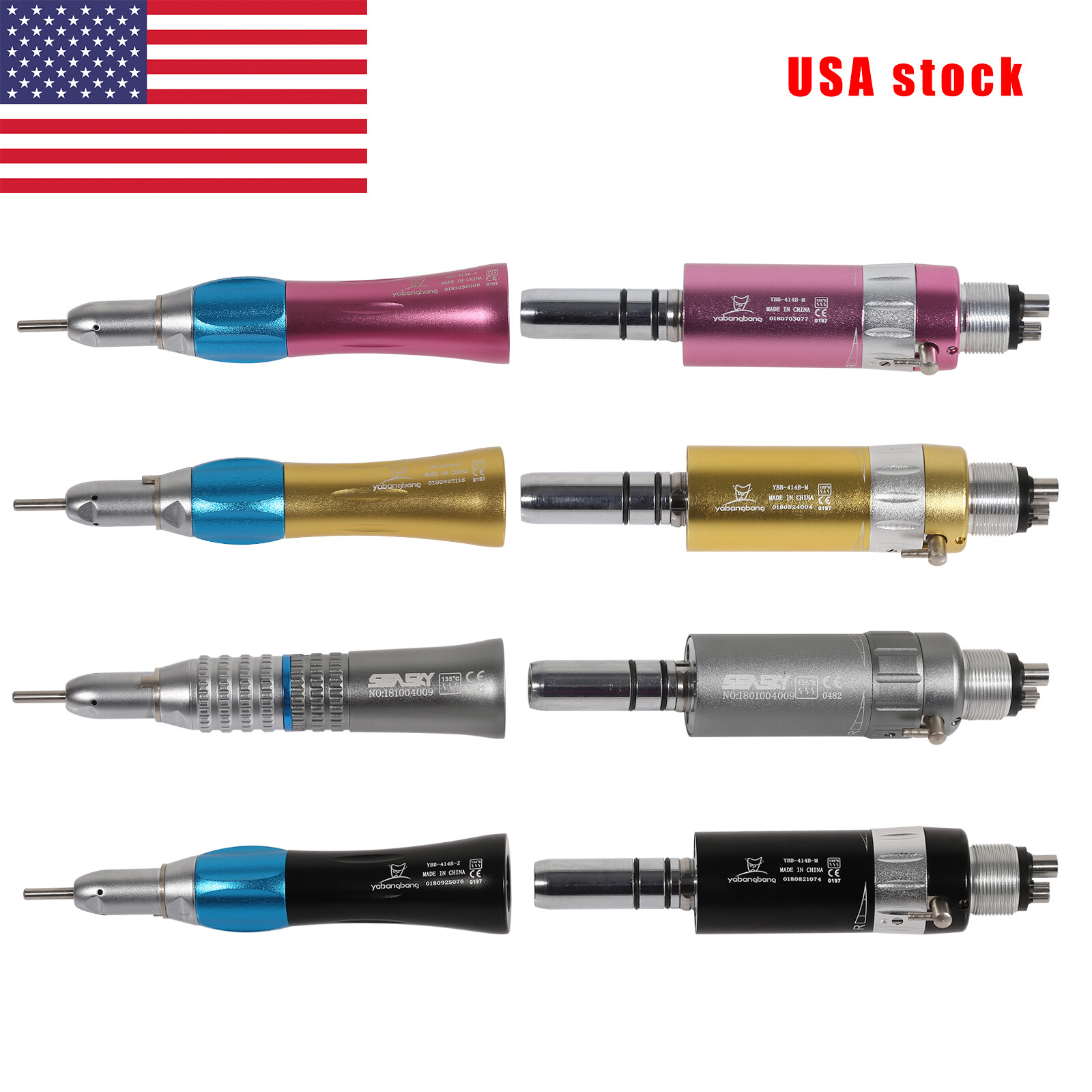 NSK Style Dental Straight Nose /Air Motor Low Slow Speed Handpiece 4 Hole