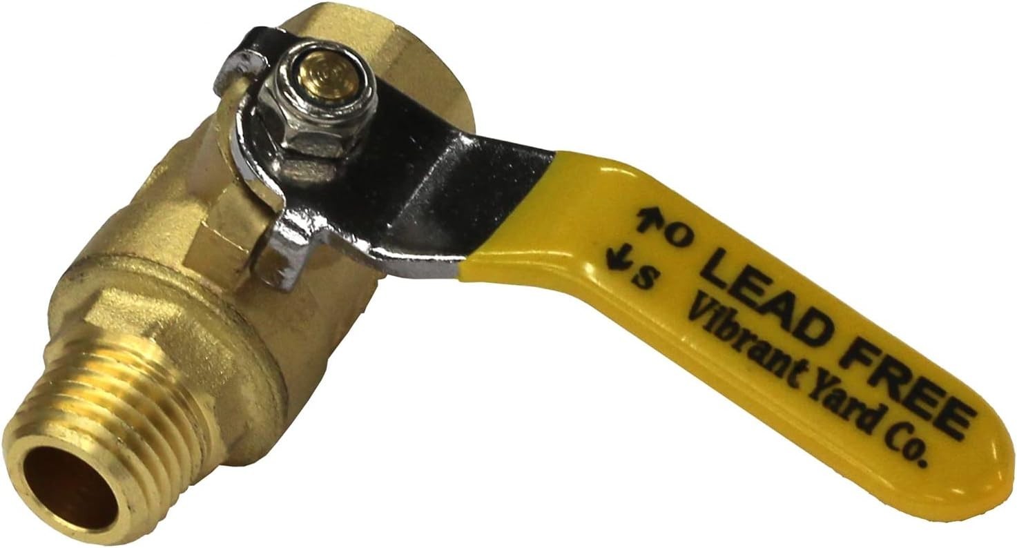 Lead-Free Brass 1/4″ In-Line Ball Shut Off Valve for Air, Water, Oil