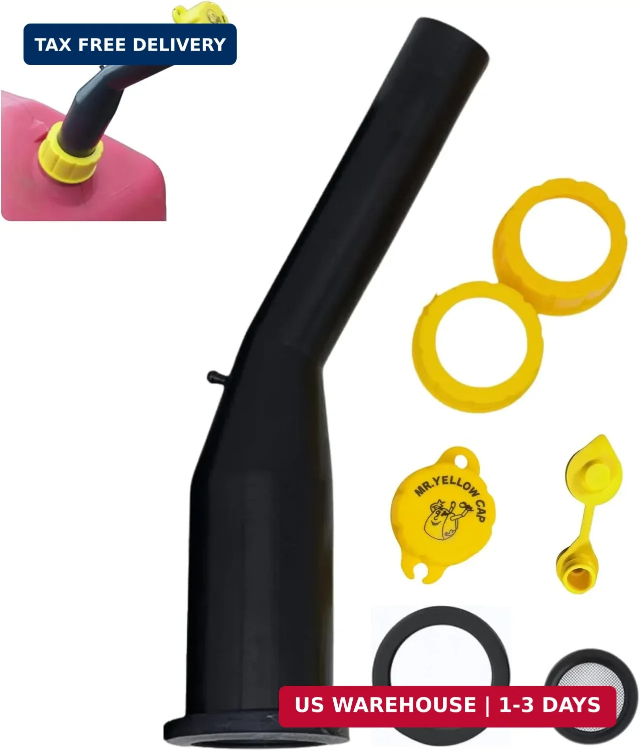 Mr Yellow Cap Gas Can Spout Replacement Kit – 1pack Universal Leakproof Angle Ga