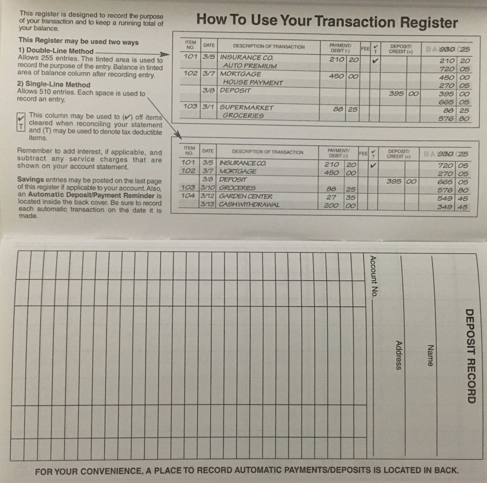 10 CHECKBOOK TRANSACTION REGISTER CALENDAR 2023-2024-2025 CHECK BOOK TOP QUALITY