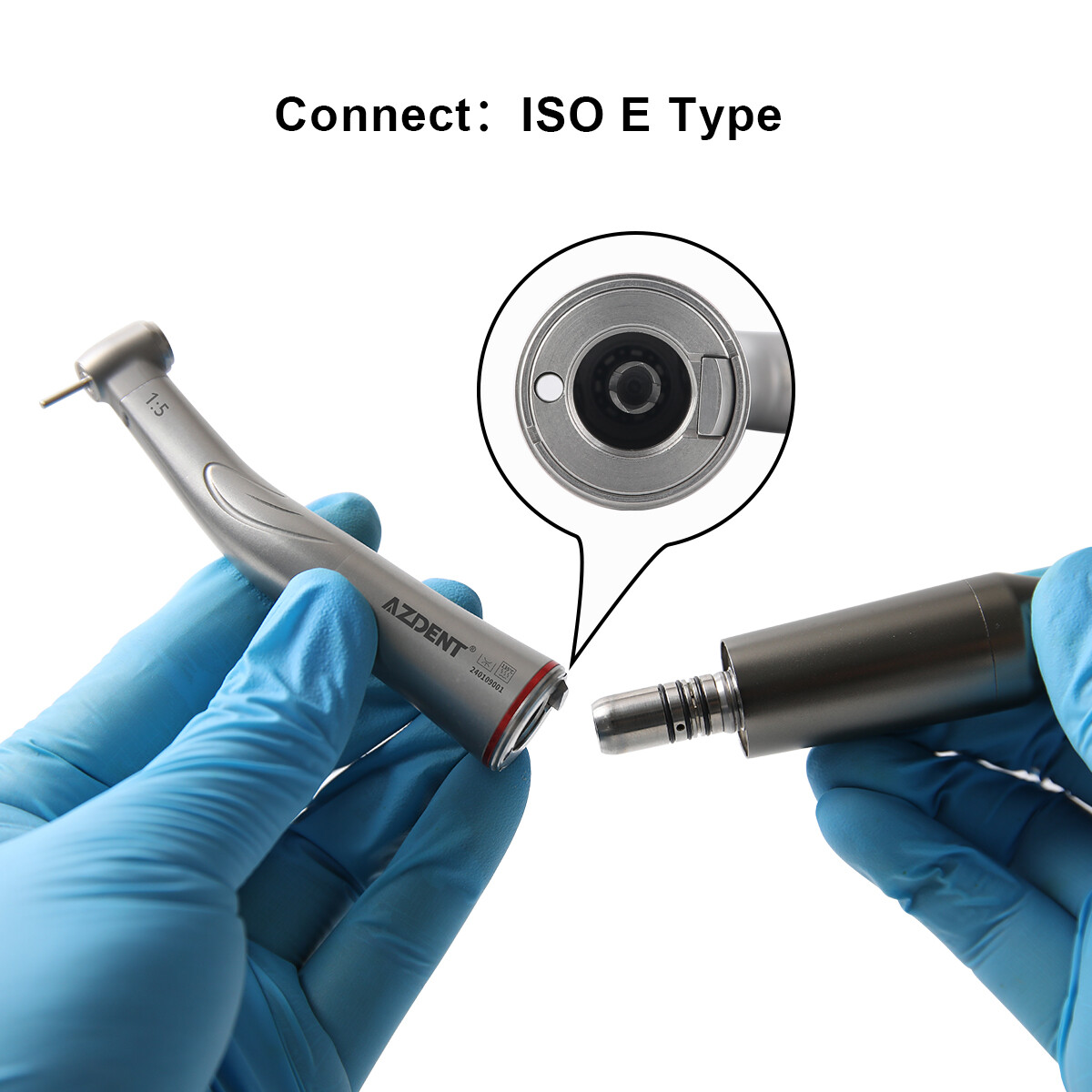 Dental LED 1:5 Increasing Fiber Optic Contra Angle Handpiece 4 Way Spray Push