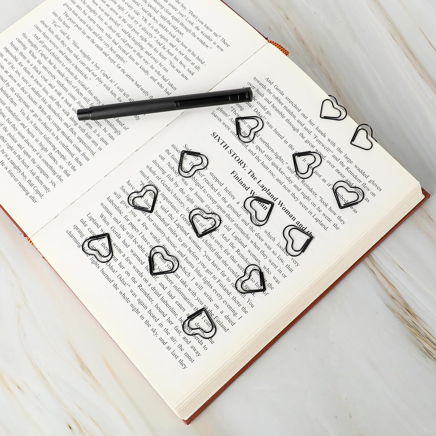 100 PCS Love Heart Shaped Paper Clips, Decorative Paper Clips, Heart Paper Cl…