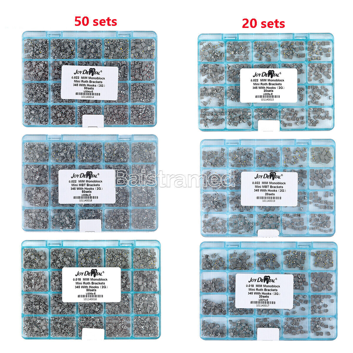 AZDENT Dental Ortho MIM Monoblock Brackets Braces Mini Roth MBT 018 022 Hook 345