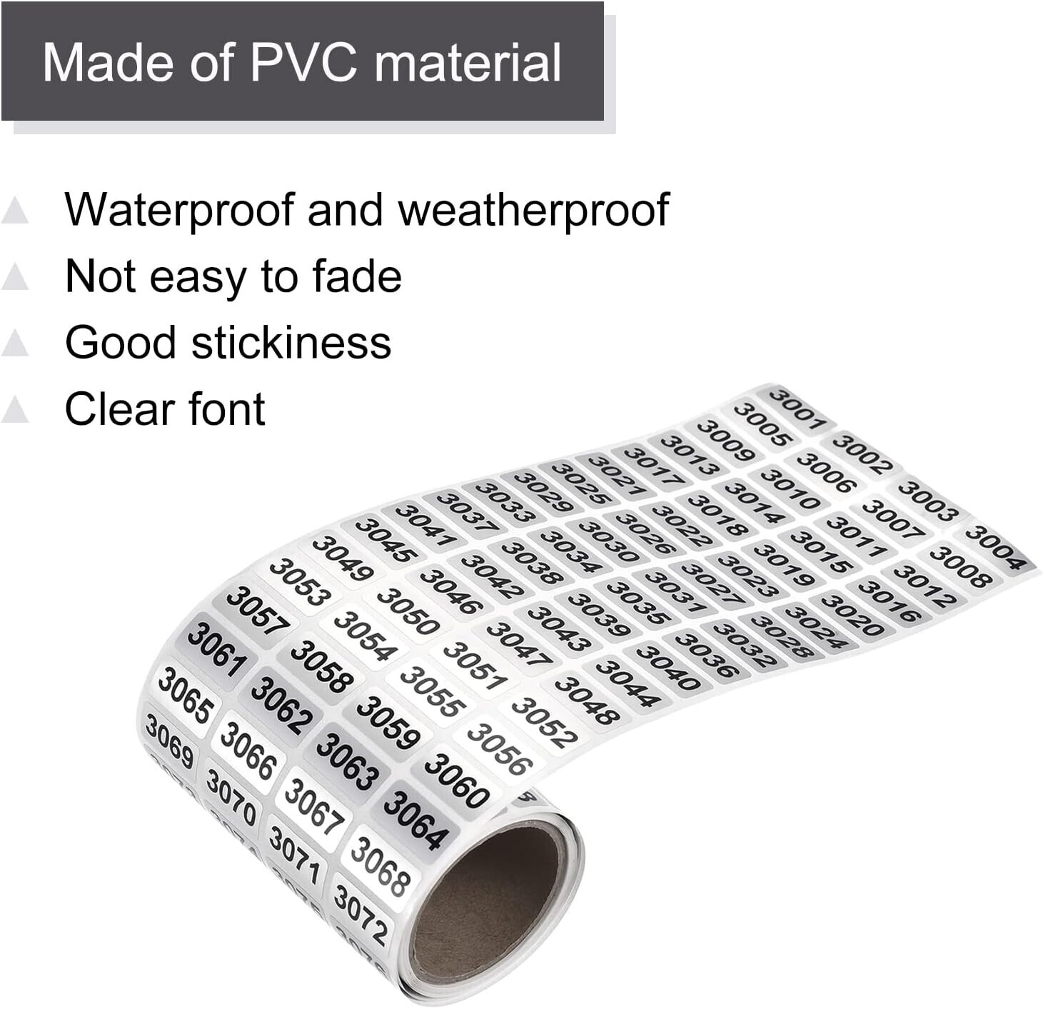 1-10000 Self Adhesive Consecutive Number Inventory Labels Stickers Waterproof