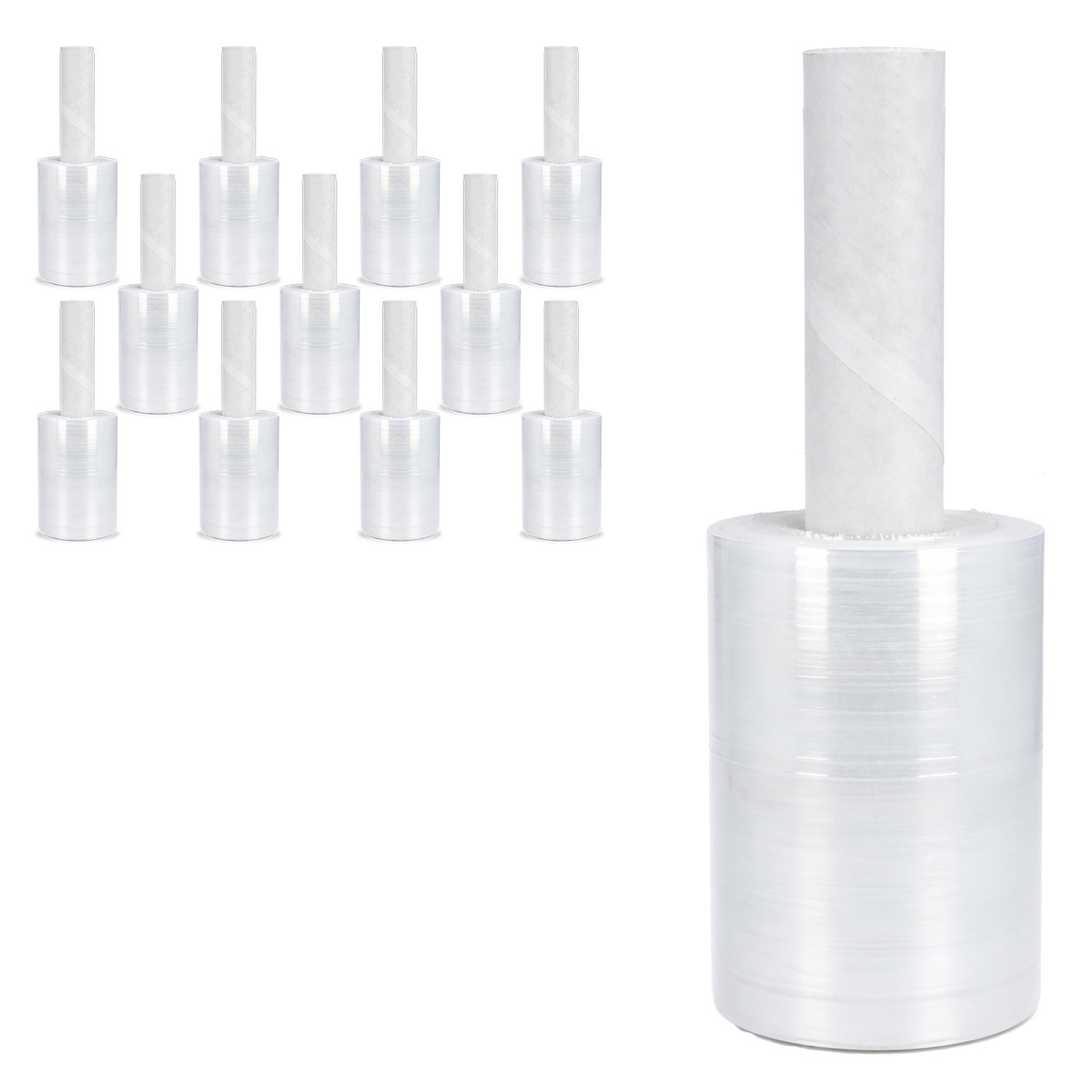 5″ in x 1000FT 80 Gauge Extended Core Stretch Shrink Film Hand Wrap 12 Rolls