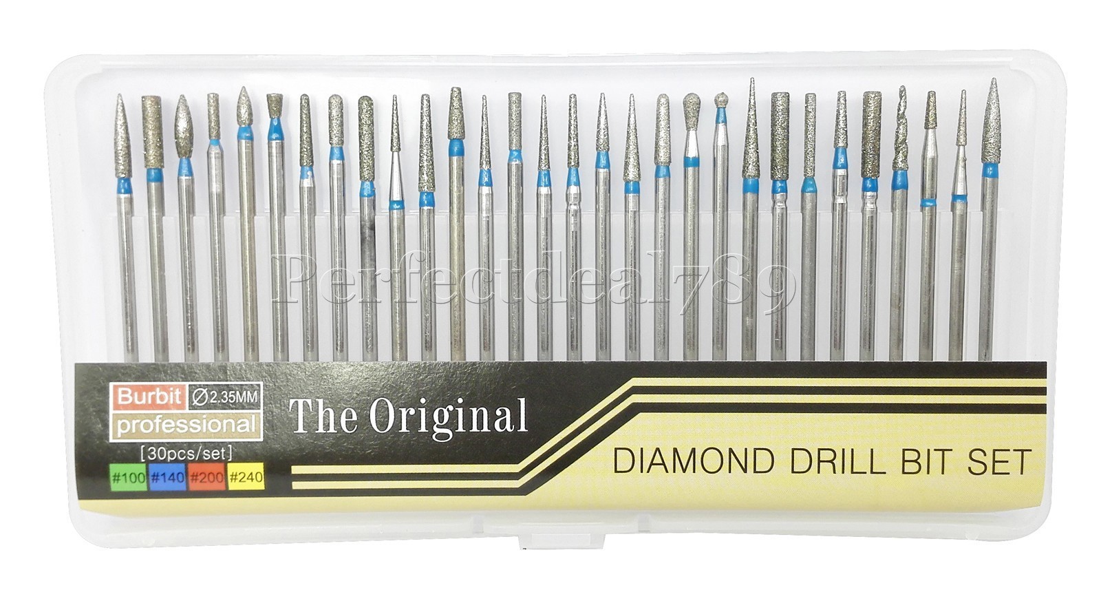 30Pcs/Set Dental The Original Bur Diamond Drill Bit Set Assorted Φ2.35mm 45mm