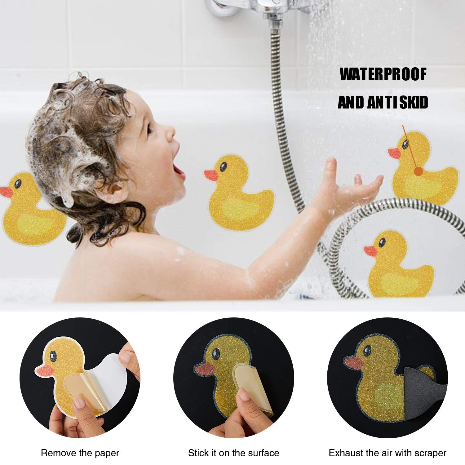 Secopad Original 20 PCS Non Slip Bathtub Stickers, Adhesive Kids Anti Yellow