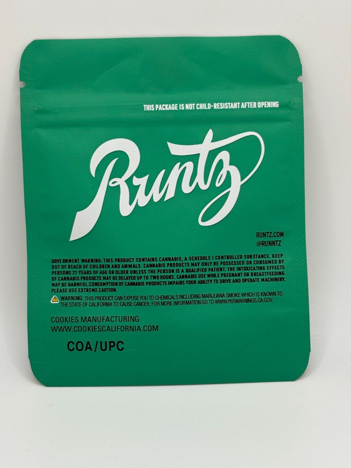 3.5g Mylar Bag – Runty – smell proof