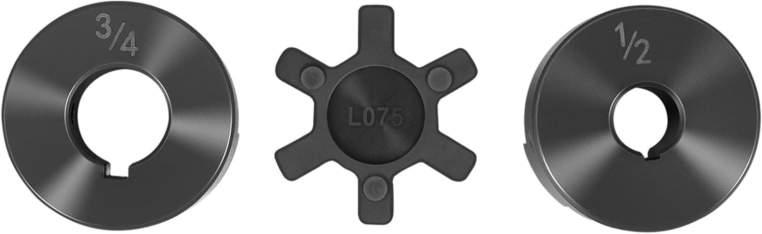1/2″ to 3/4″ L075 Flexible L-Jaw Coupling Coupler Set Rubber For Log Splitter
