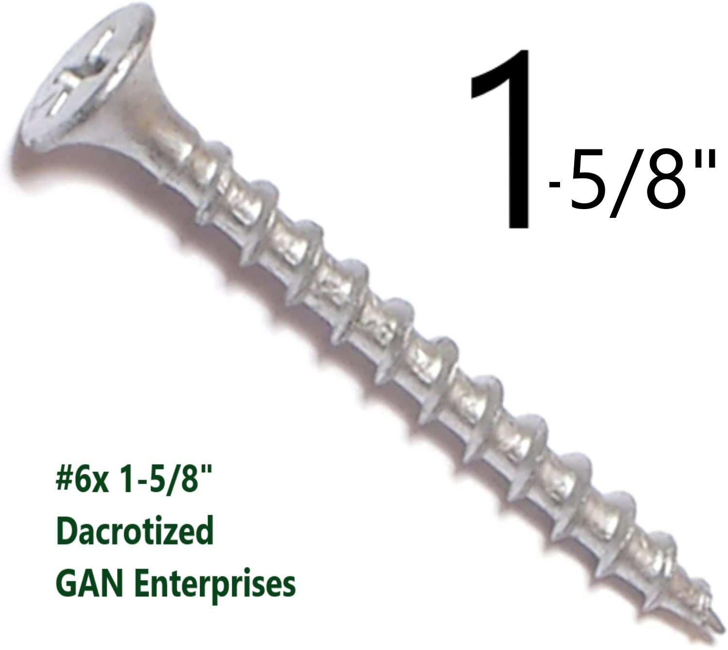 Phillips Bugle Head Coarse Thread Exterior wood/Deck Screws – Dacrotized 1″ – 6″