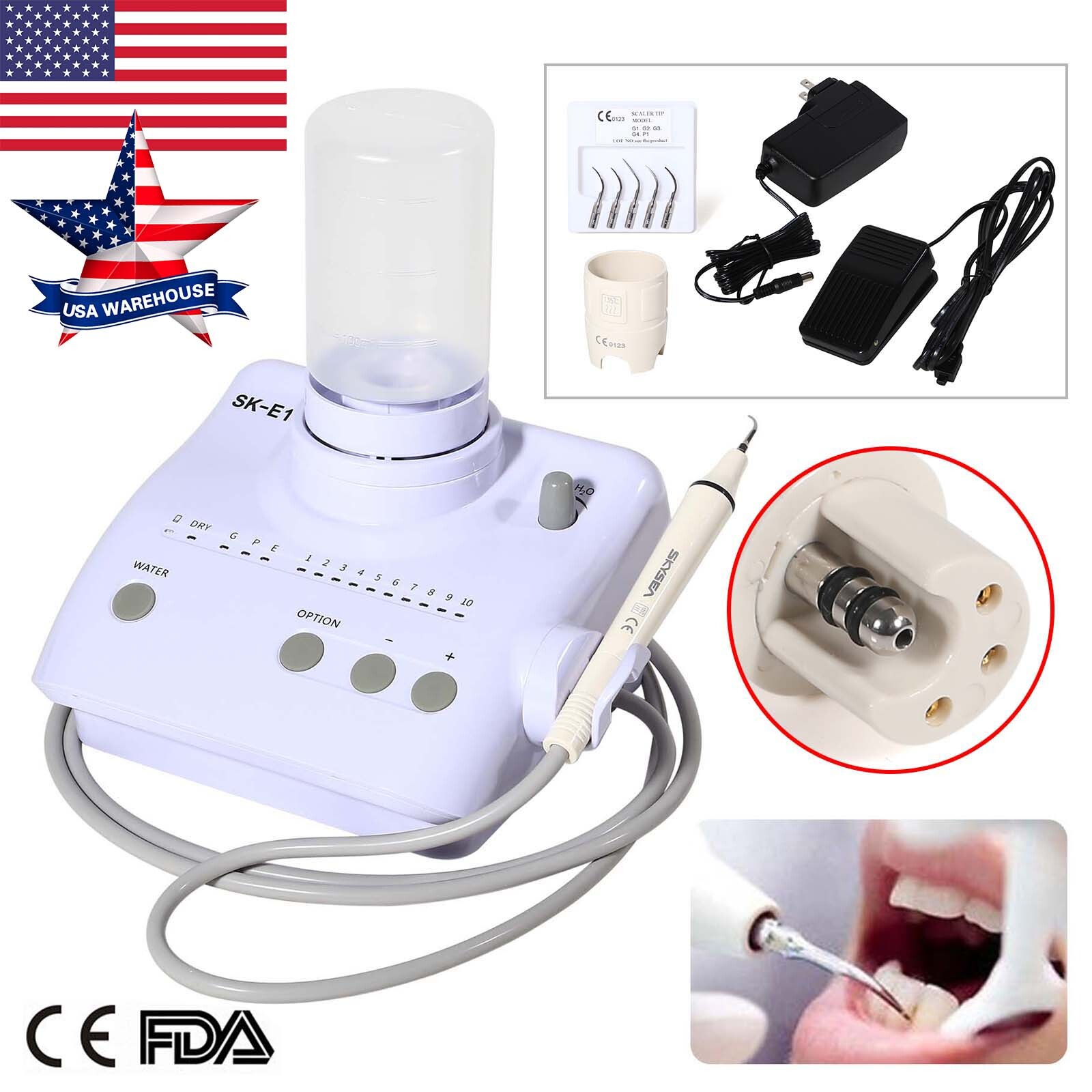 Dental Portable Ultrasonic Scaler Bottles fit Cavitron EMS +10*Replace Handpiece