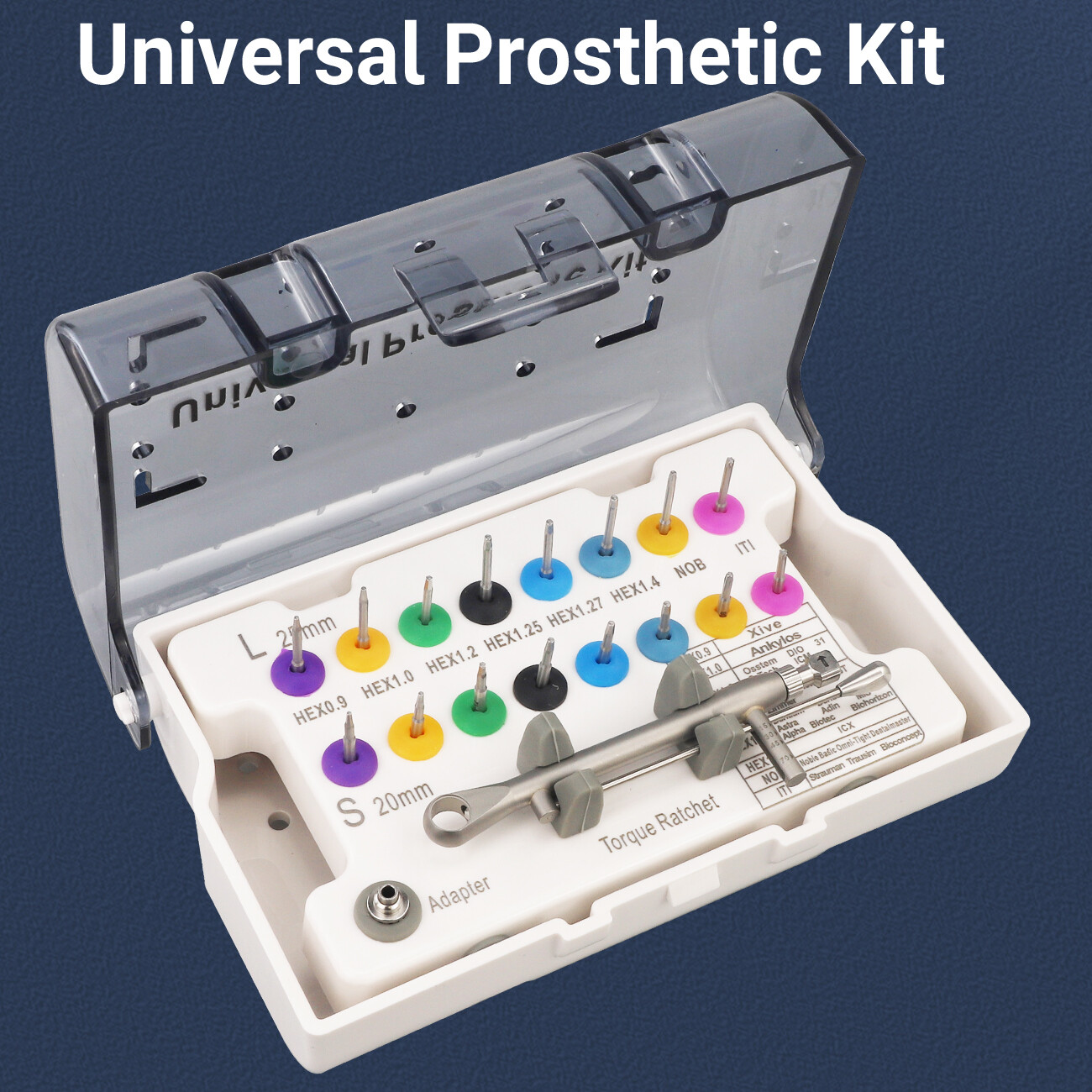 1pc-Advanced Universal Dental Implant Kit – 16 Drivers 135°C Autoclavable Wrench