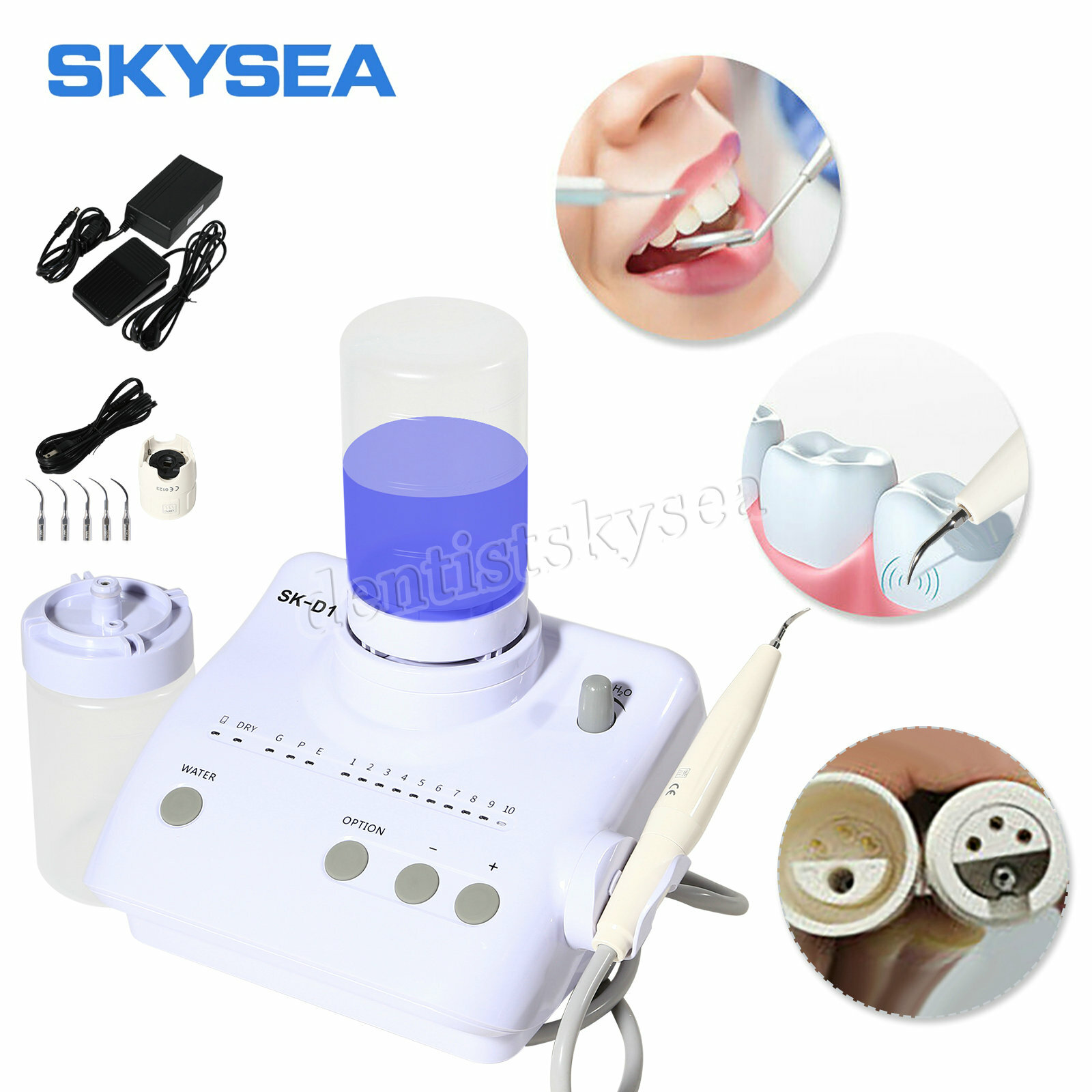 SK-D1 Dental Ultrasonic Piezo Scaler Unit w/ 2*Bottles 5*Tips For DTE SATELEC