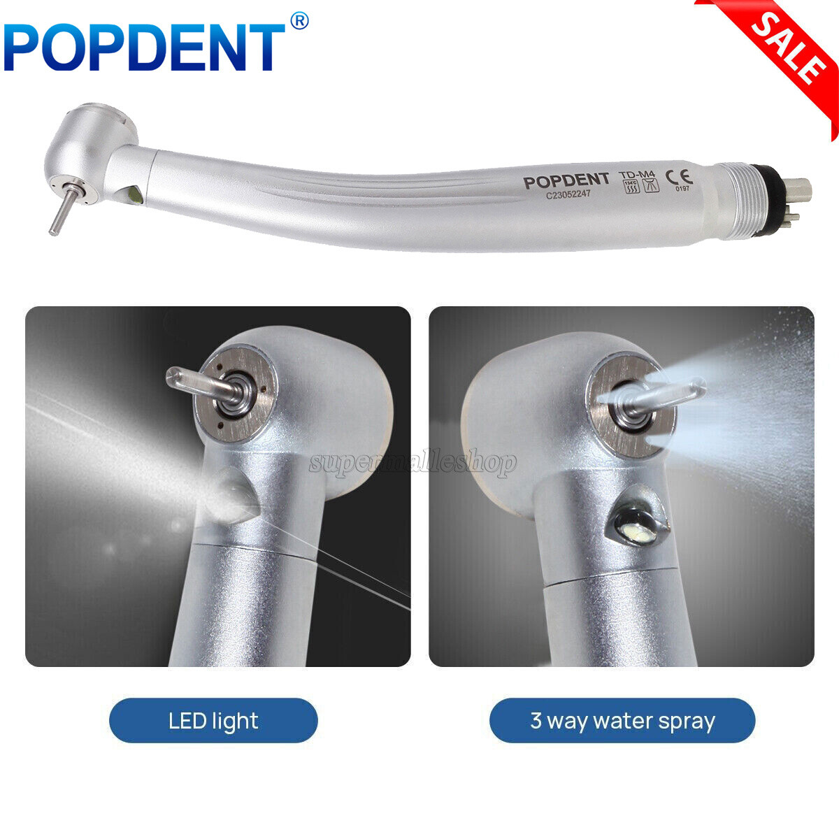 Dental LED High Speed /1:5 Increasing Optic LED Contra Angle Handpiece NSK Style