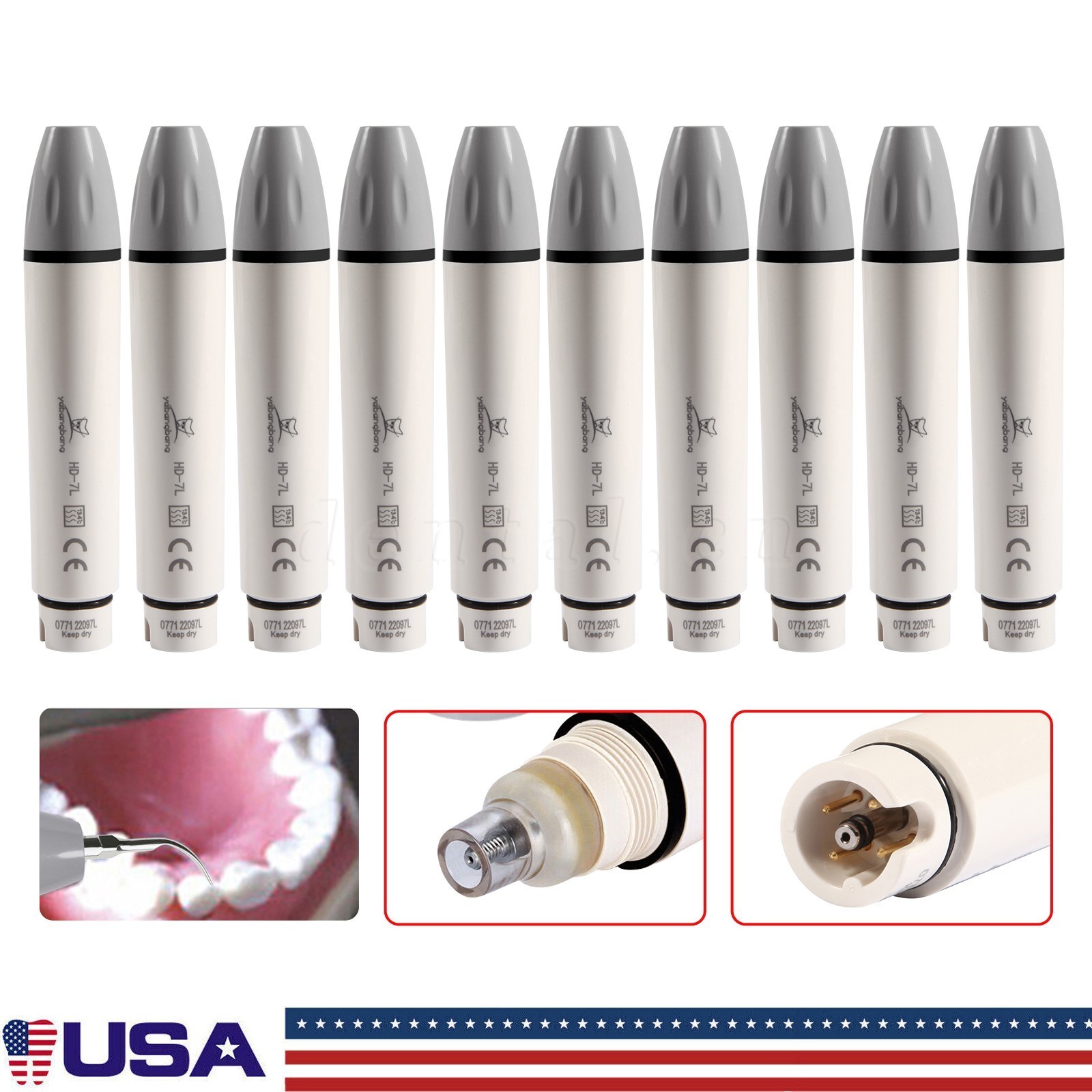 1-10 Dental LED Detachable Ultrasonic Scaler Handpiece HD-7L fit SATELEC/DTE OR