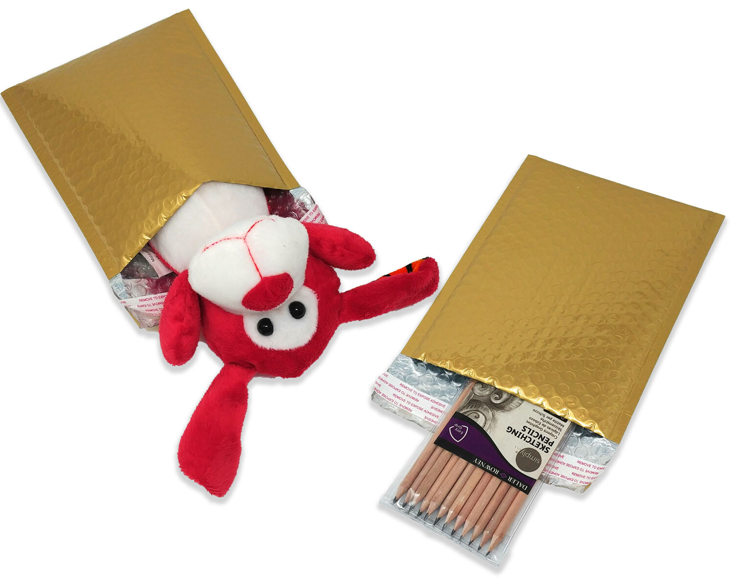 6×10 Pink Metallic, Bronze Gold METALLIC BUBBLE MAILERS, Padded Envelope Pack