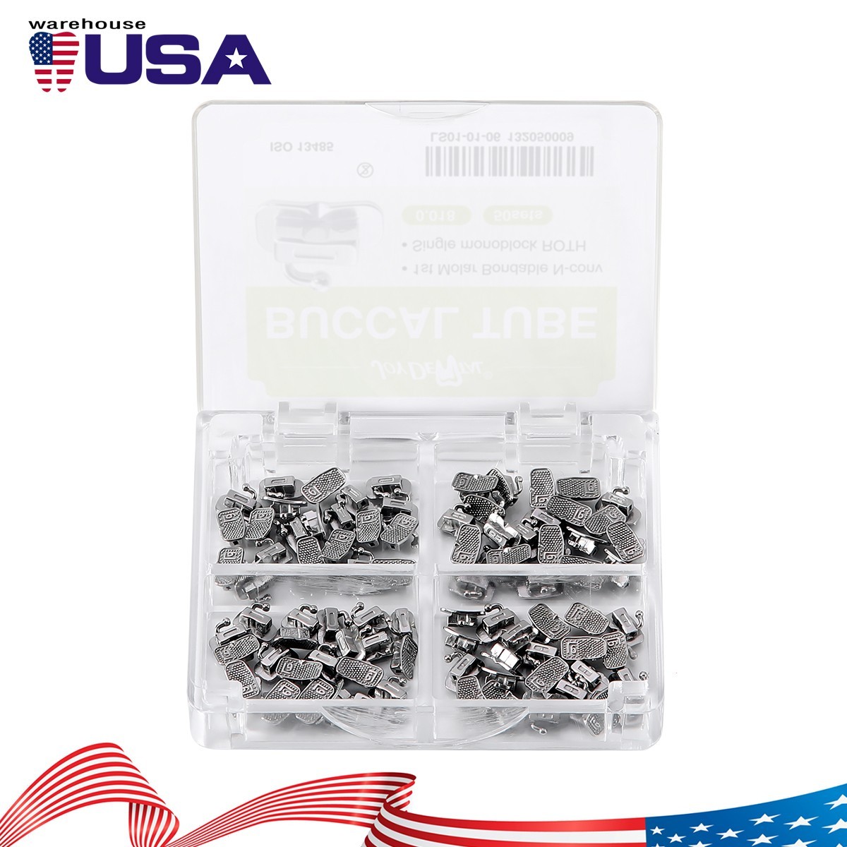 50Sets Dental Orthodontic Buccal Tubes 1st Molar Bondable Mono Roth/MBT 018 022