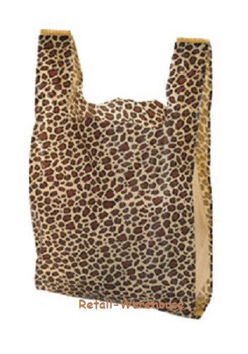 Plastic Shopping Bags 1000 Cheetah Leopard Grocery Merchandise 11 ½” x 6″ x 21″