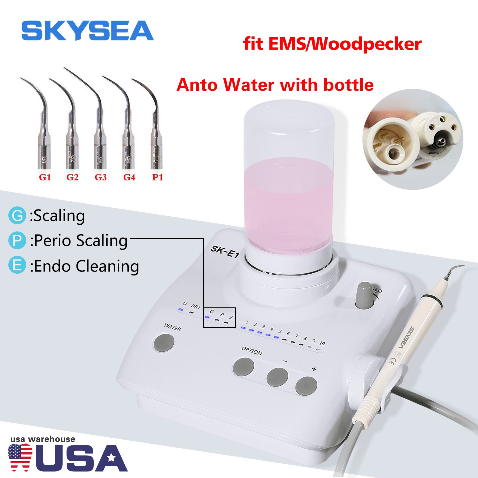 Dental Ultrasonic Piezo Scaler Handpiece Tips Torque Wrench fit EMS Woodpecker