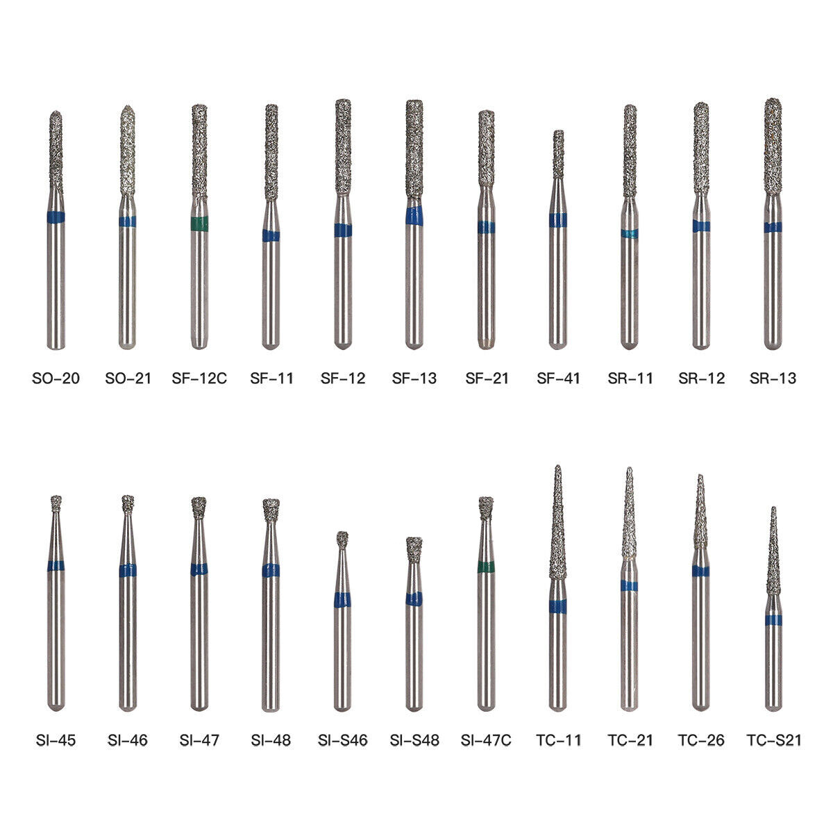 0.99 5Pcs Diamond Burs for High Speed Handpiece FG1.60mm Polishing Burs