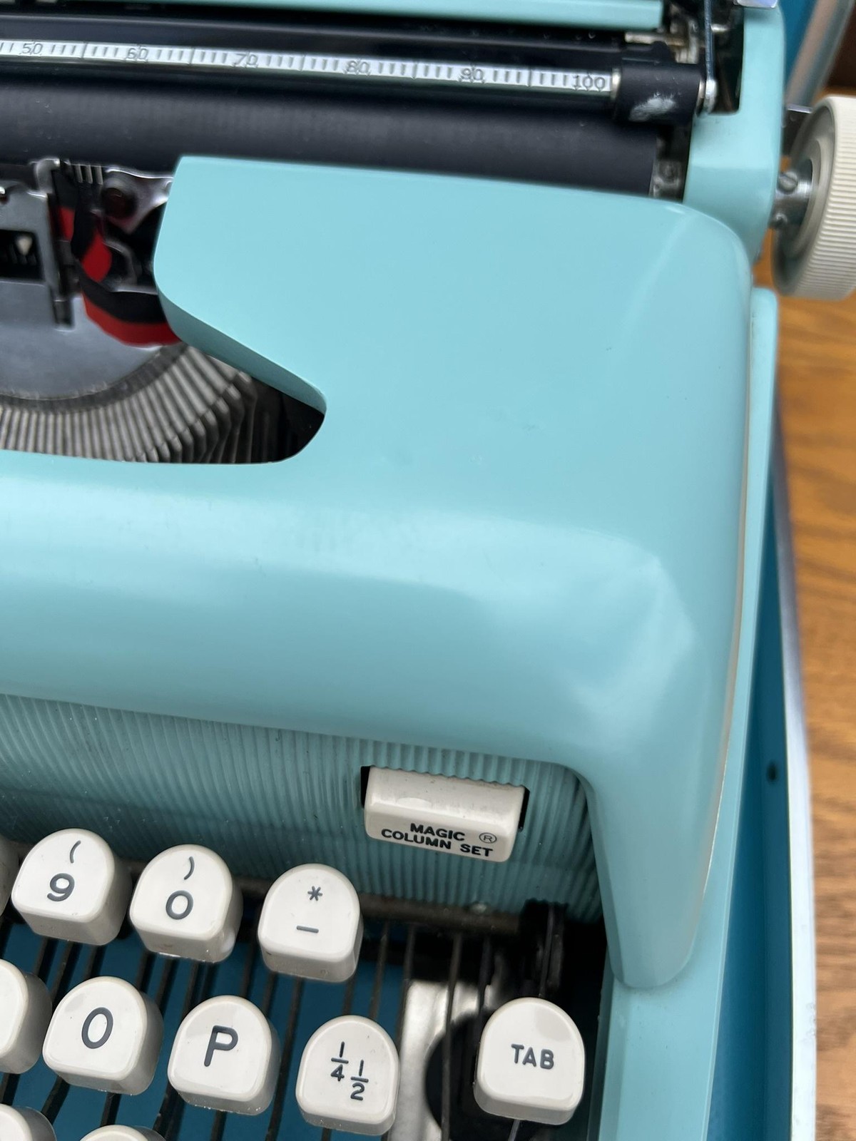 Vintage Royal Futura 600 Portable Manual Typewriter Aqua Blue W/ Carry Case