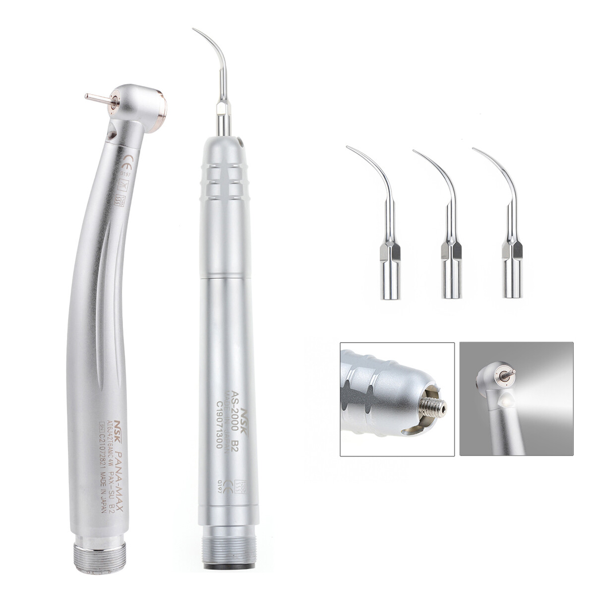 NSK Type Dental PANA MAX LED High Speed Handpiece+Air Scaler+EX203C Low Speed CE