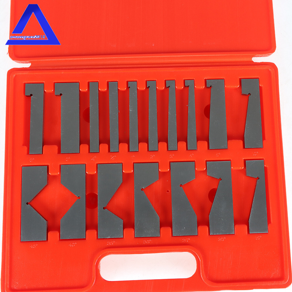 17 Pack 1/4 to 45 Degree Hardened Steel Angle Block Set Accuracy .0003″