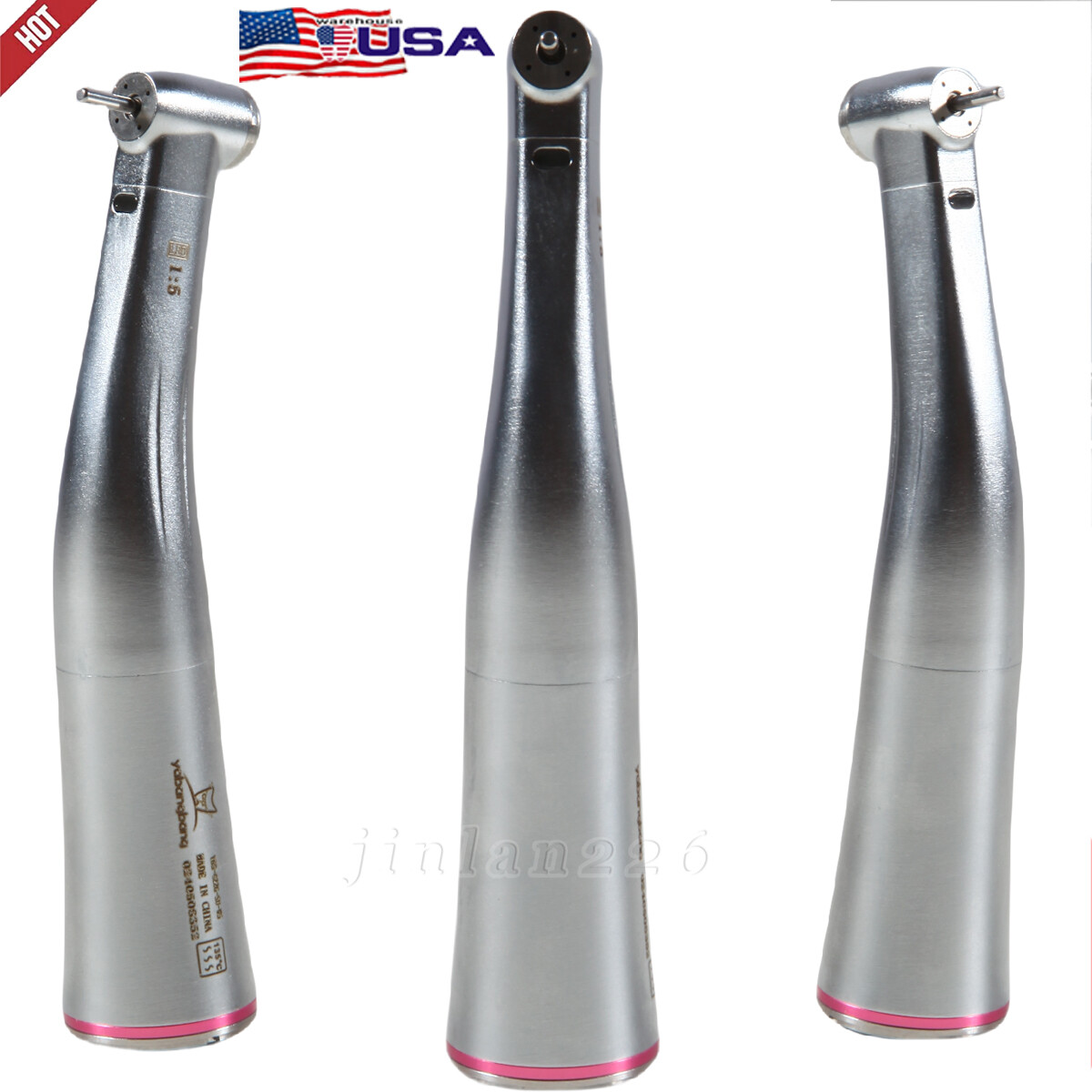 Dental 1:5 Optic LED Contra Angle Increasing Handpiece Fit NSK Electric Motor ZS