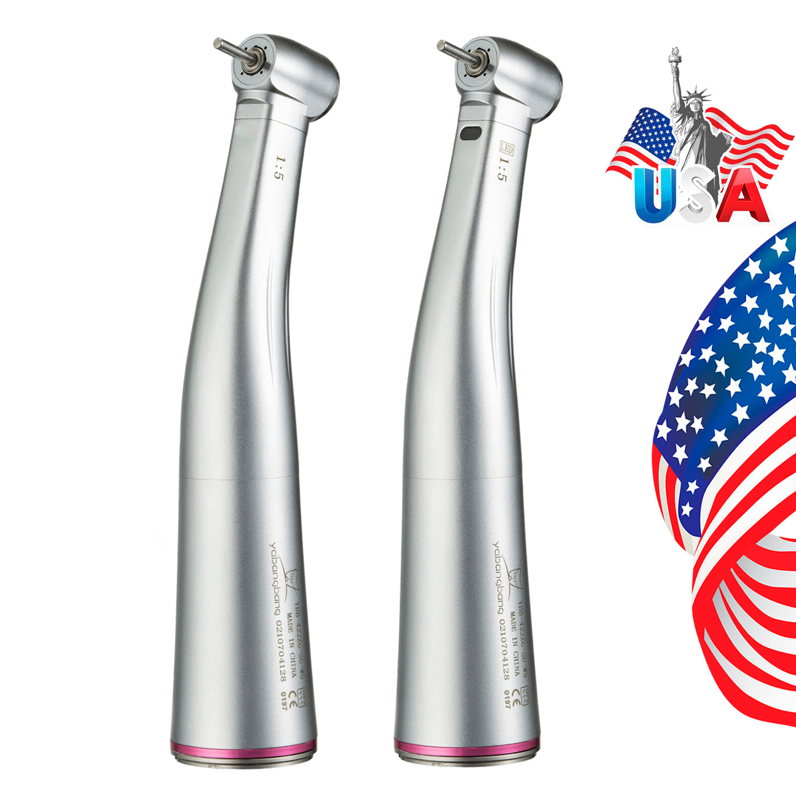 Dental 1:5 (Fiber Optic) Contra Angle Handpiece Red Ring for NSK Ti-MAX X95L