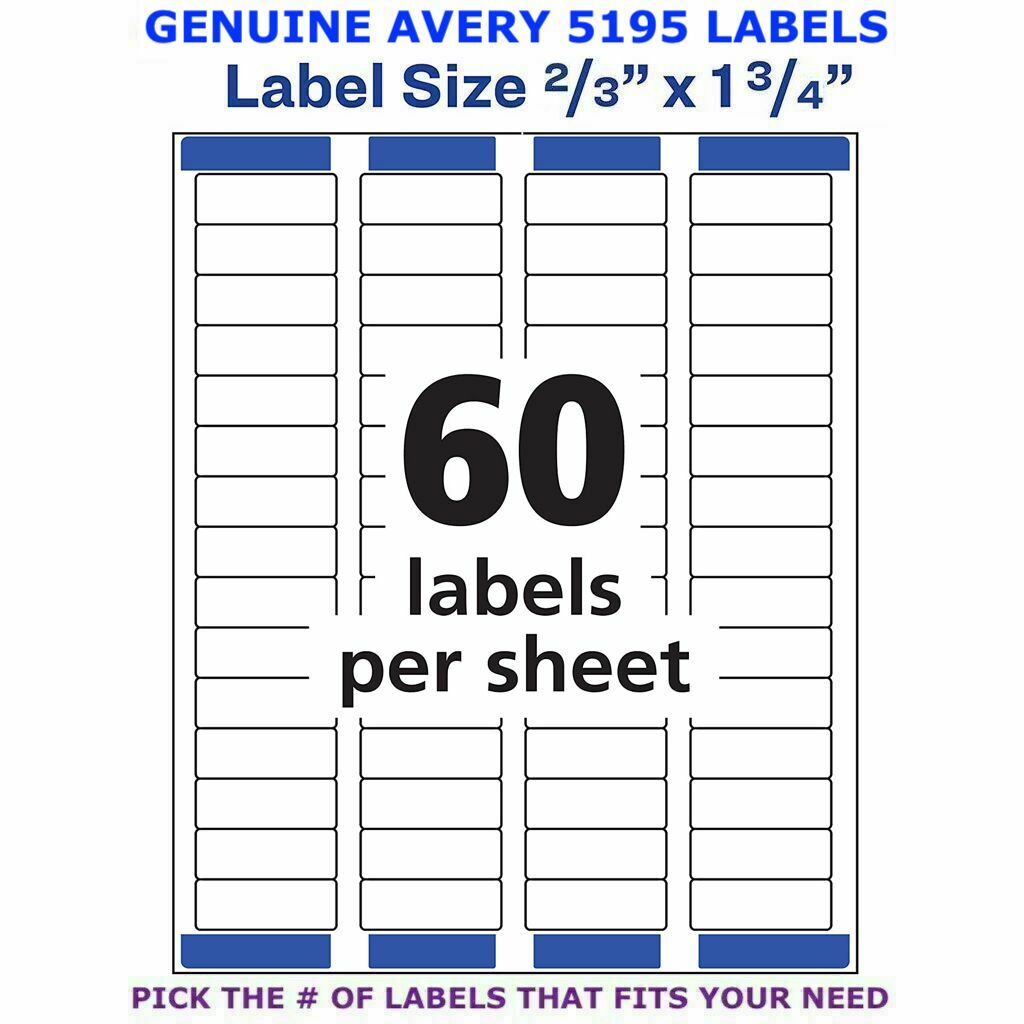 Avery Easy Peel Laser Return Address Labels 2/3″ x 1 3/4″ (5195) PICK YOUR OWN #