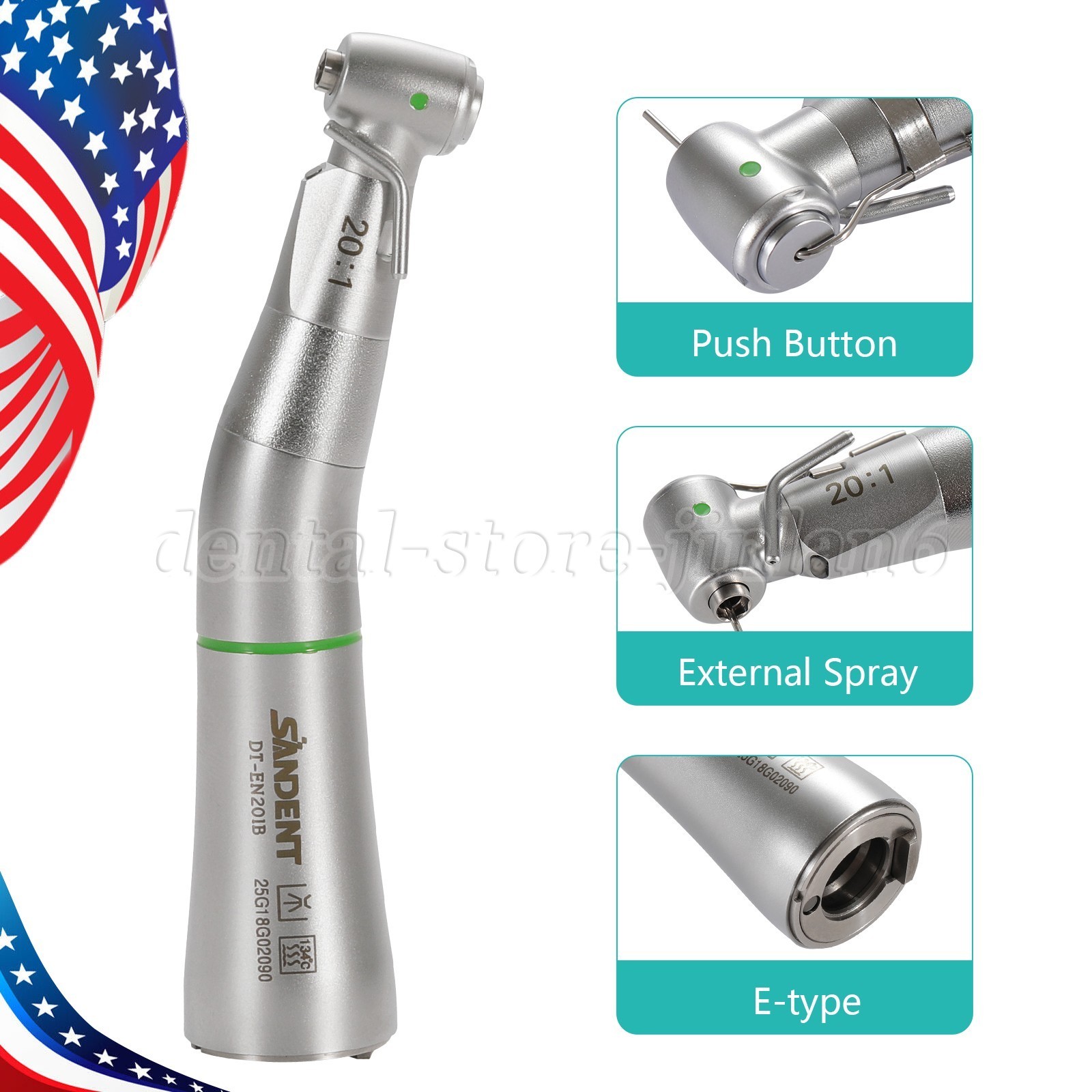 Dental Implant Handpiece 20:1 LED Contra Angle Fit Surgical Implant Motor