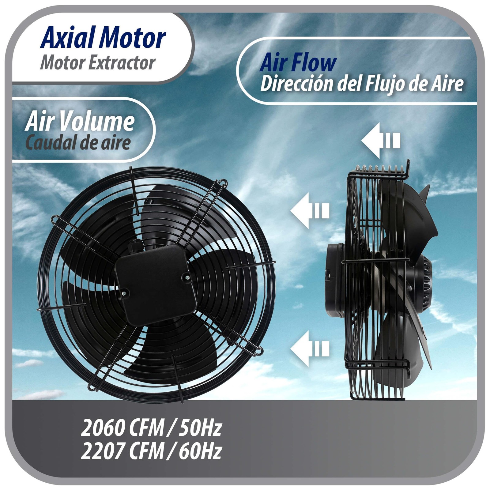 Appli Parts Axial Fan Motor Guard Mounted 15-3/4in (400mm) Fan Blade 220V/1Ph/50