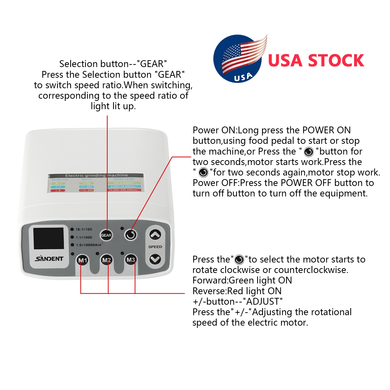 Woodpecker Style Dental Ultrasonic Surgery Piezo Bone + Brushless Implant Motor