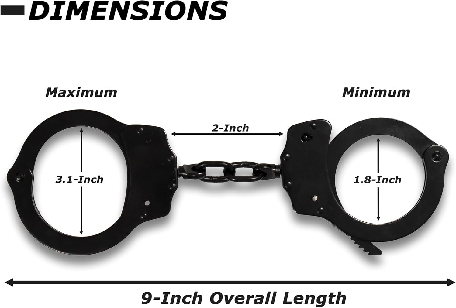 Stainless Steel Heavy Duty Handcuffs Law enforcement Gear BLACK