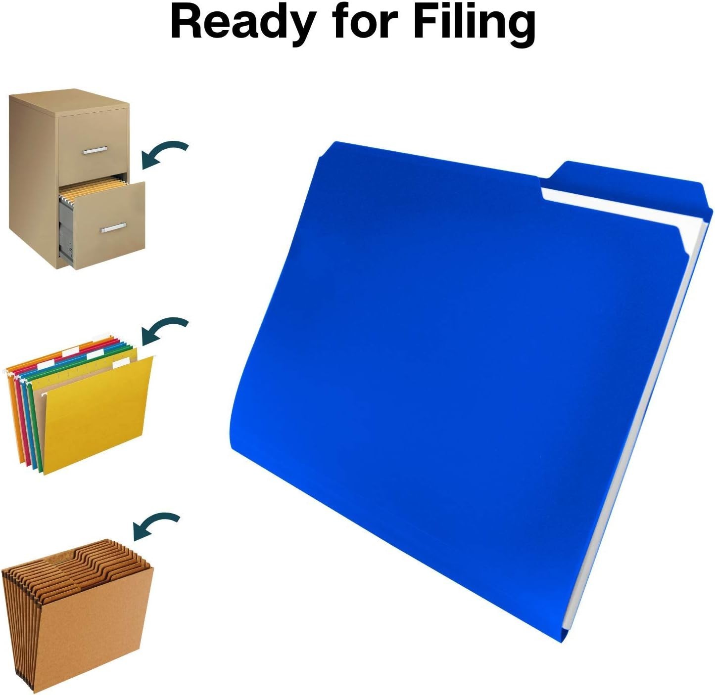 Vibrant 6-Pack Plastic Filing Folders 1/3 Tab for Stylish Document Organization