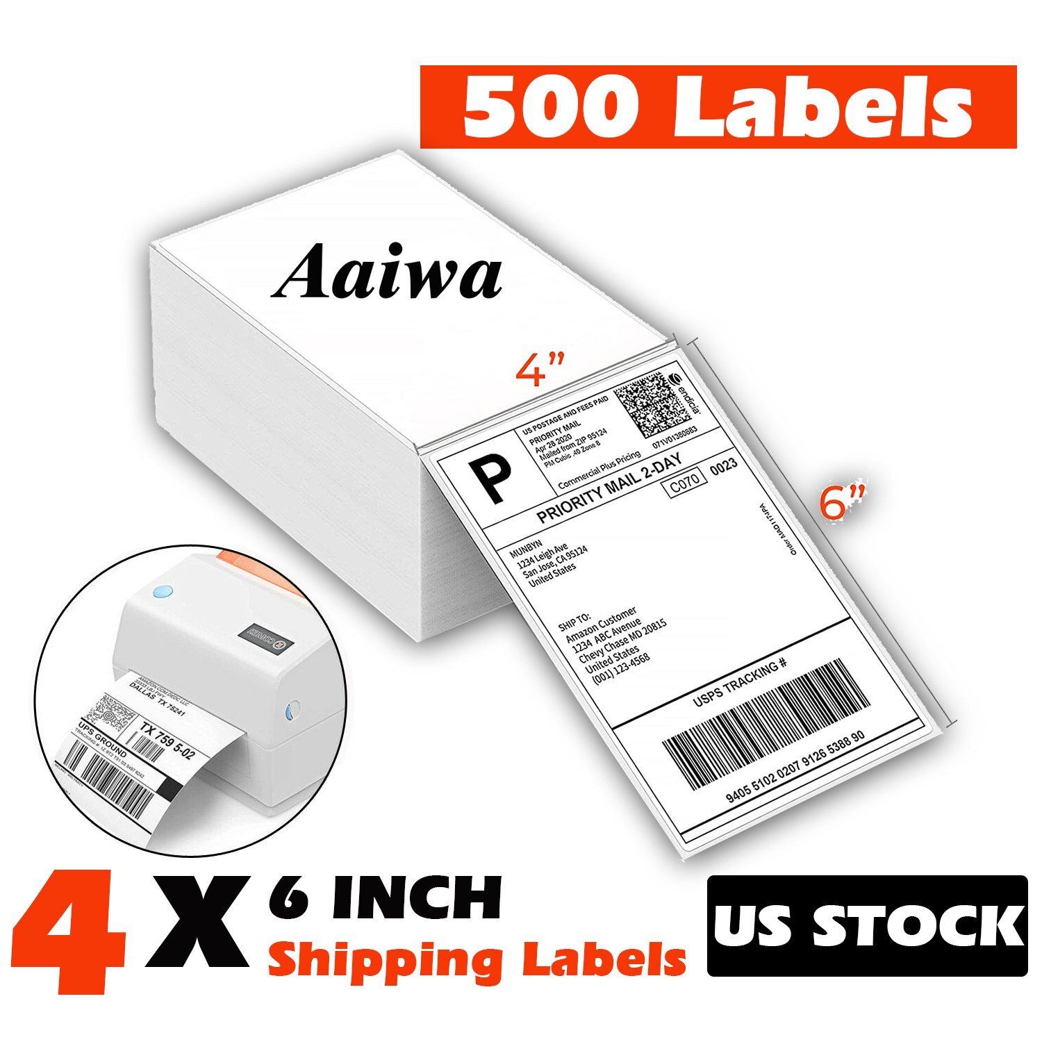 4000-20000 pcs Fanfold 4 x 6 Direct Thermal Barcode Shipping Labels – Zebra 2844