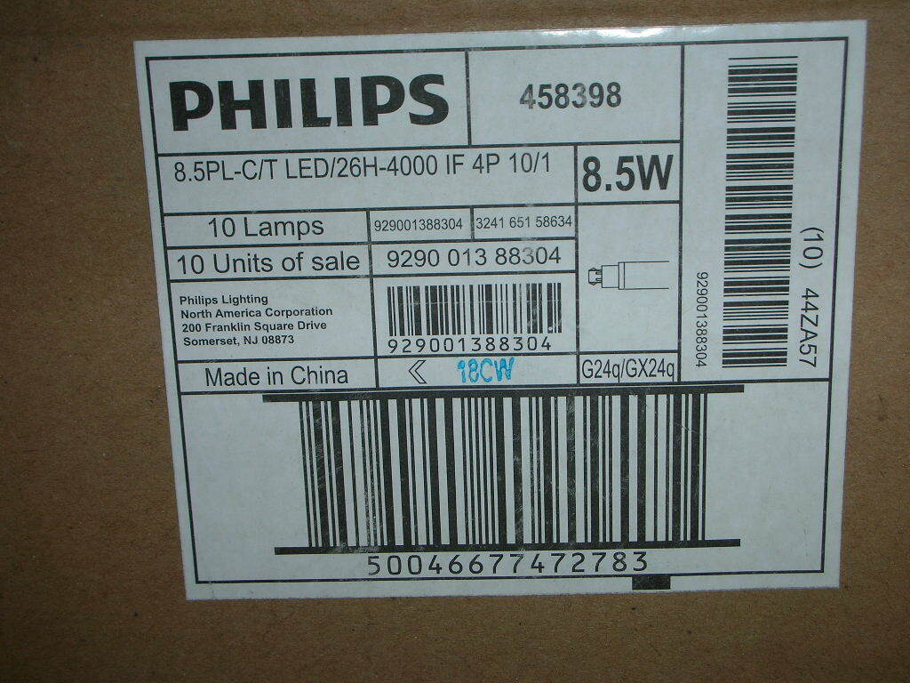 Philips 458398 8.5PL-C/T LED/26H-4000 8.5Watt LED Replacement for CFL Florescent
