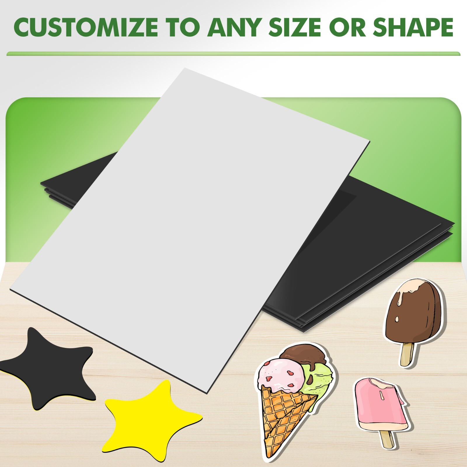 Strong Flexible Self-Adhesive Magnetic Sheets 8.5 x 11 20 Mil 12PCs Stone City