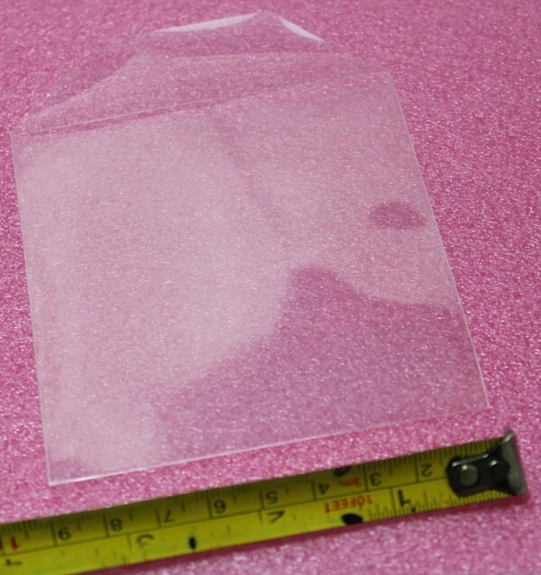 1000 pieces 3-1/2 x 3-1/2″ Mini Clear CPP Plastic Sleeve with Flap 100 Micron