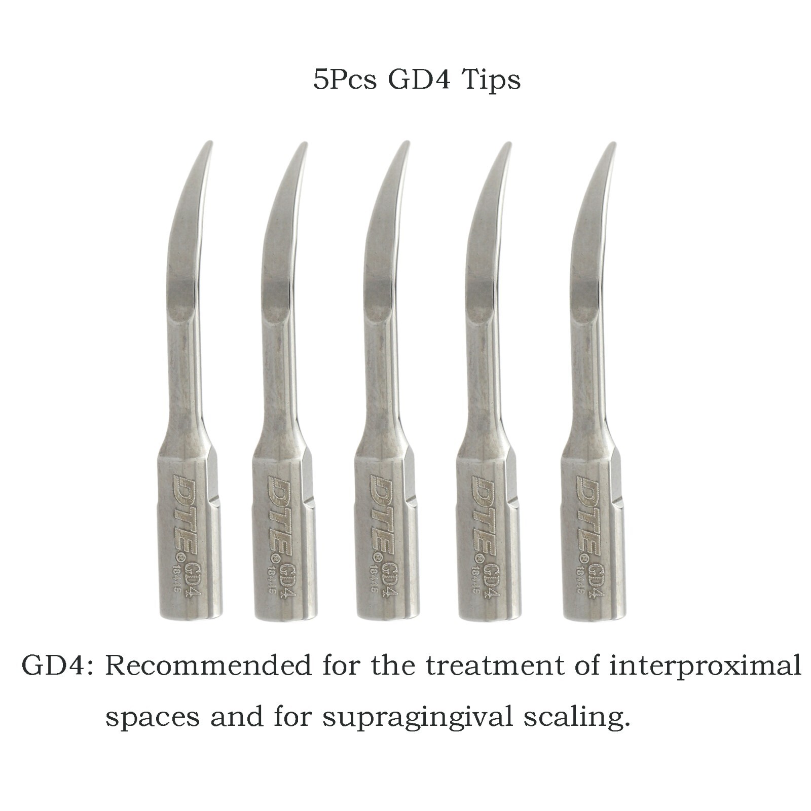 5pcs Woodpecker GD4 Dental Ultrasonic Scaler Piezo DTE Tips Satelec ACTEON NSK