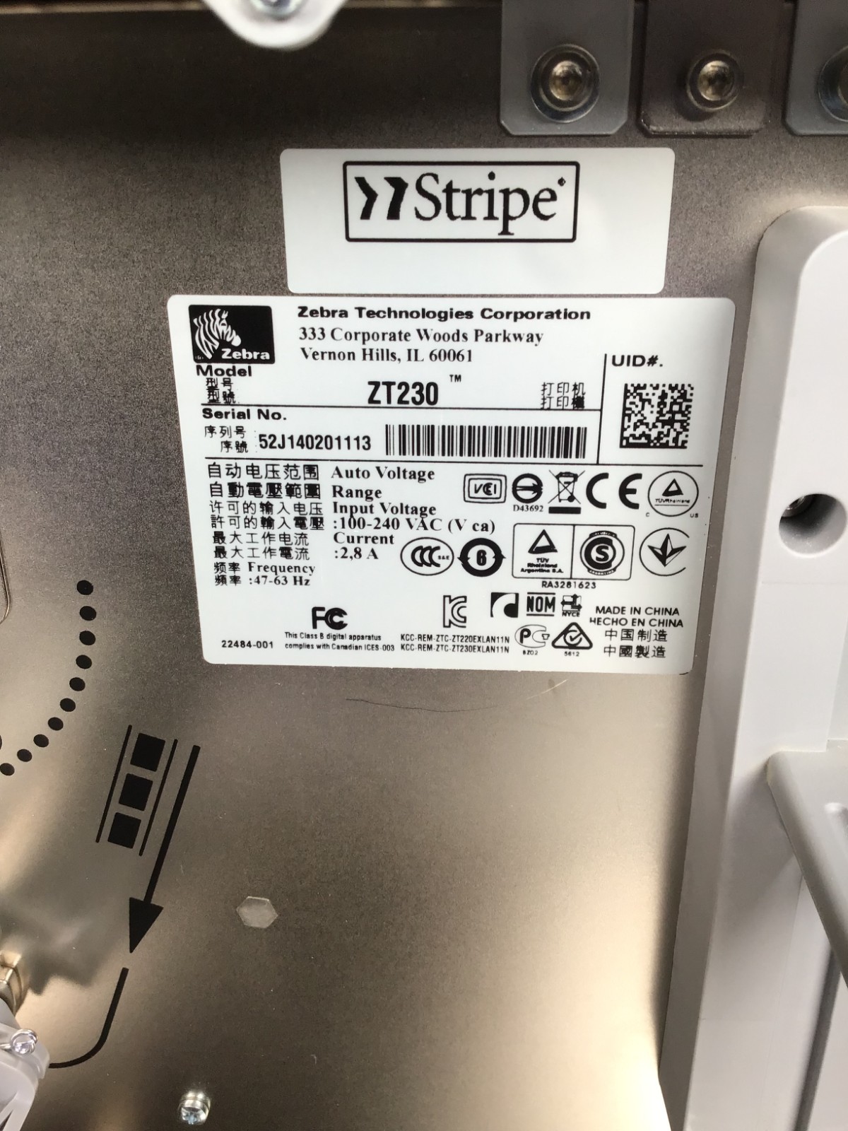 Zebra Direct Thermal Industrial Printer ZT230 USB Serial ZT23042-D01200FZ ~