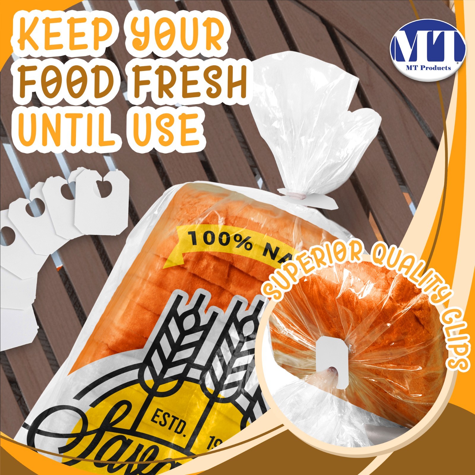 MT Products White Disposable Plastic Chip and Bread Bag Clips – Pack of 100