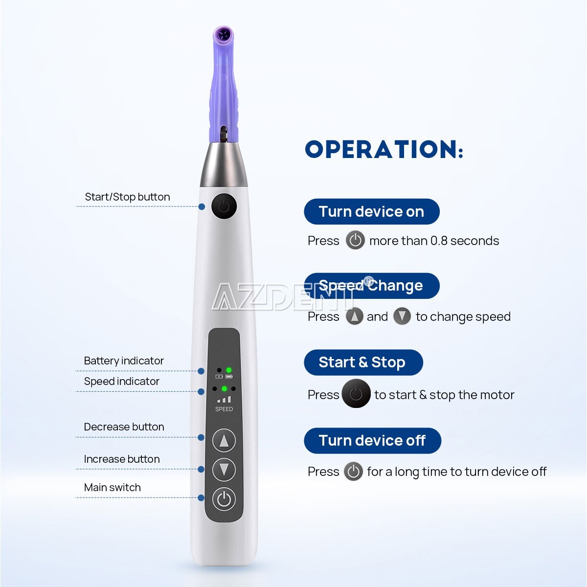 Dental Cordless Electric Hygiene Prophy Handpiece /Contra Angle /Air Motor 4/2H