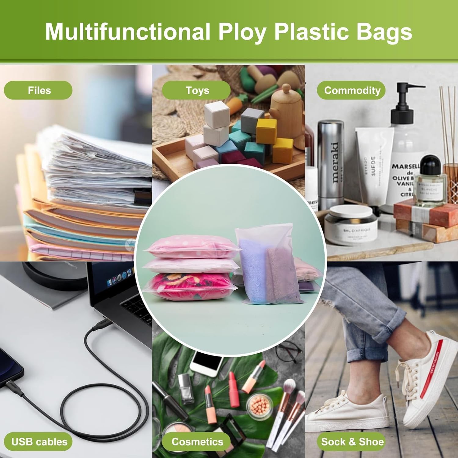 Frosted Packaging Bags for Shipping, 50 Pcs 8×10 Inch Zipper Plastic Shirt Ba…