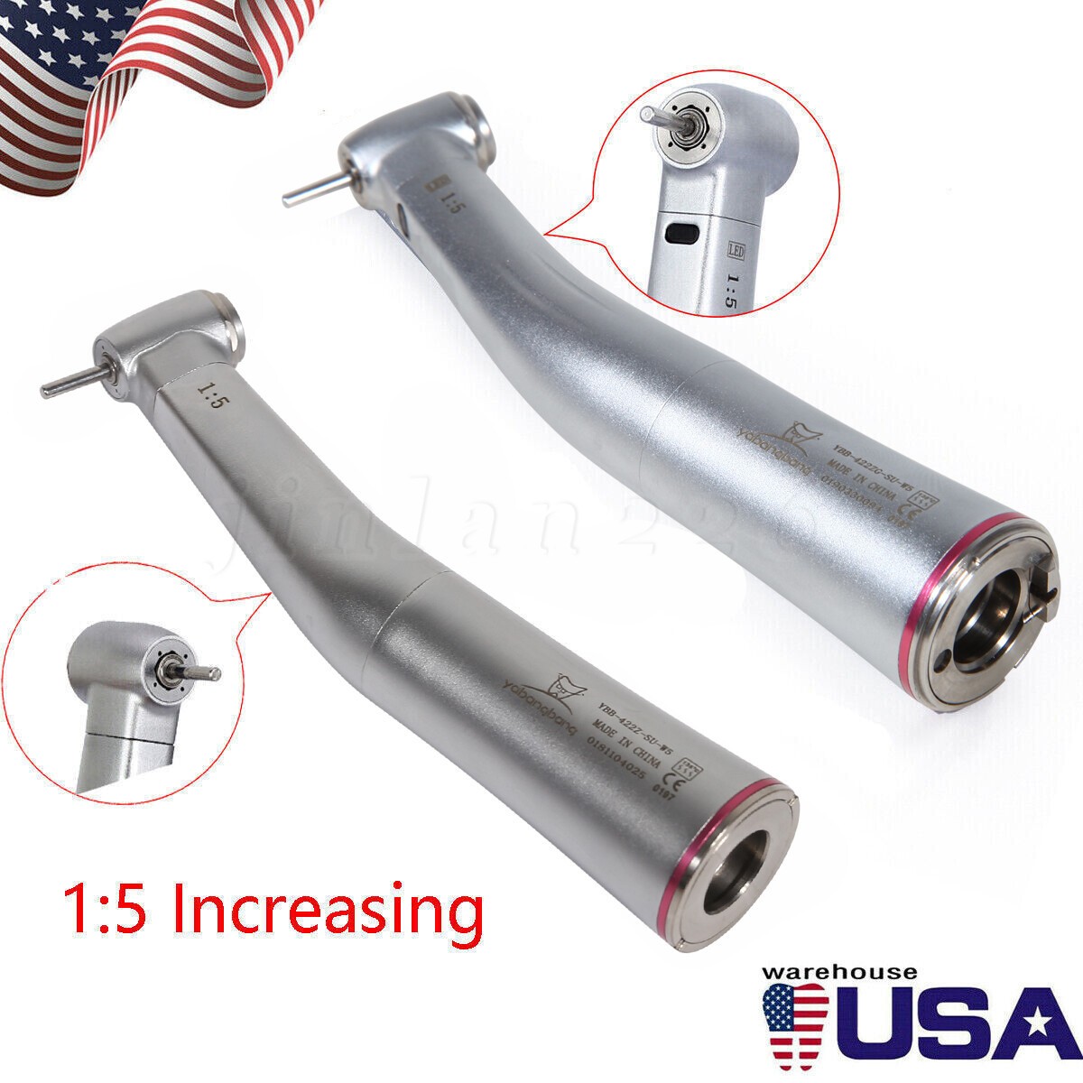 NSK Ti-MAX X95L Type Dental 1:5 (Fiber Optic) Contra Angle Handpiece LED Turbine